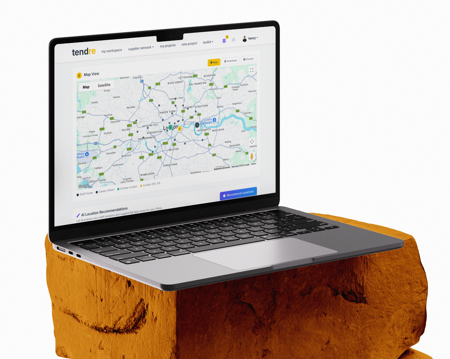 Tendre commute analysis map