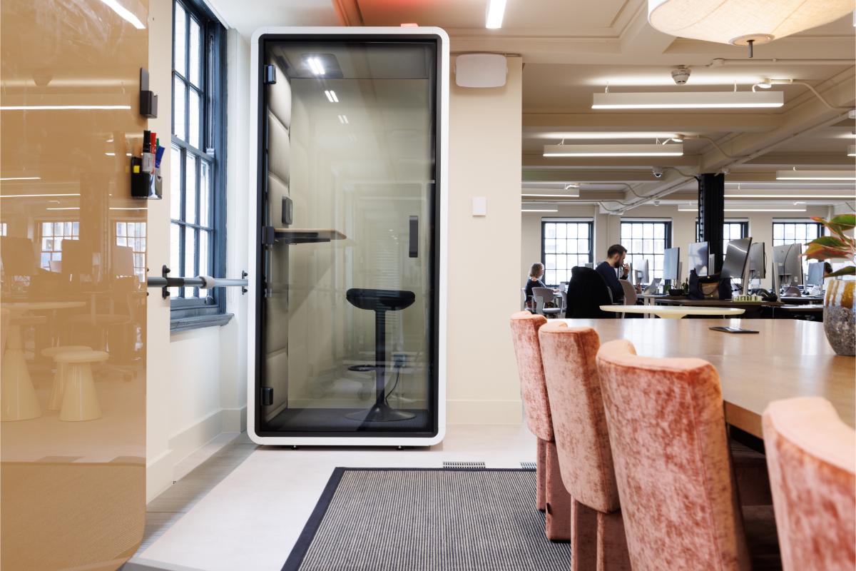 Cleo phone booths / meeting pods project in London, UK by Fluid Furniture — image 6