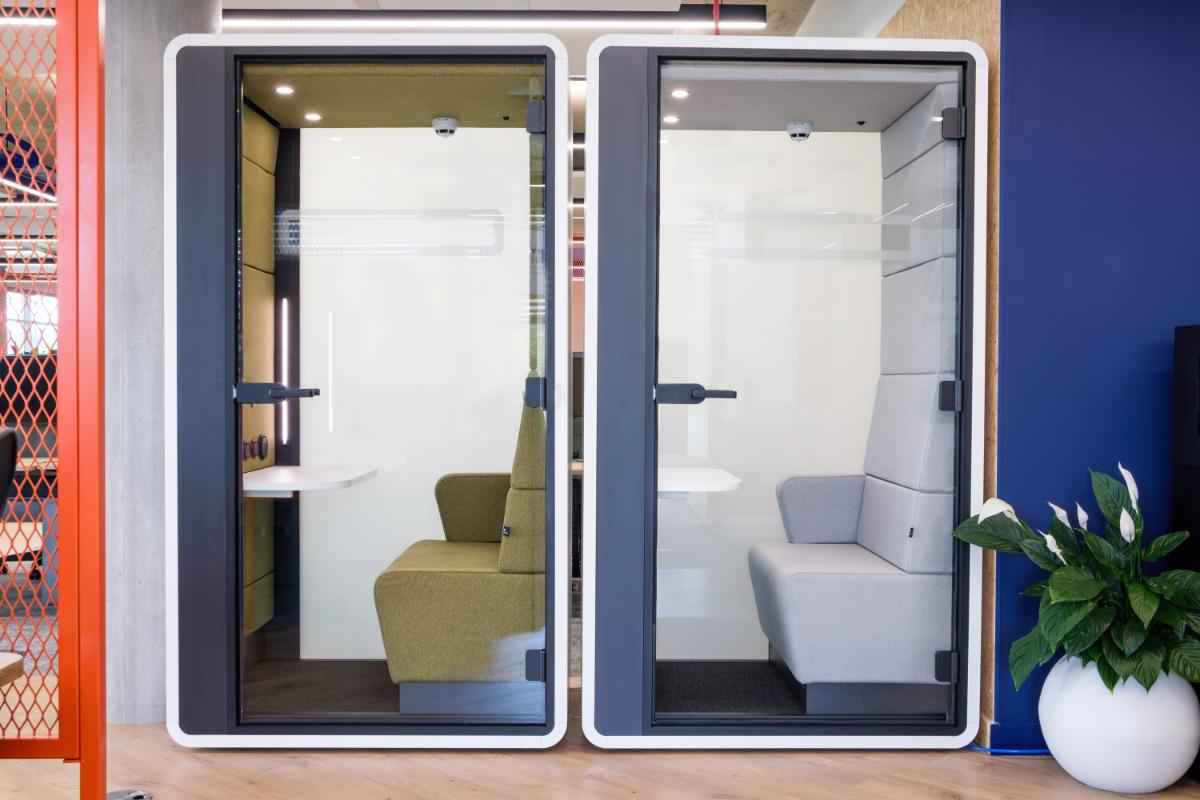 SEGA, Chiswick Park phone booths / meeting pods project in London, UK by Fluid Furniture — image 2