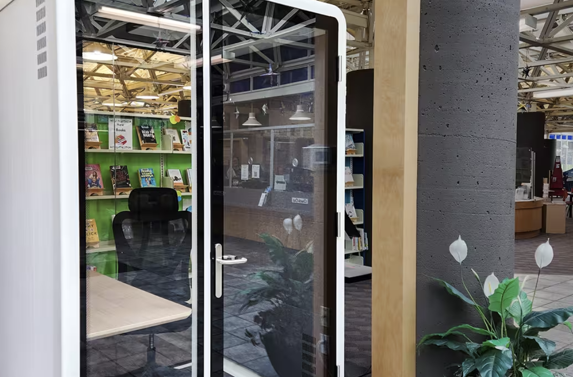 Fraser Valley Regional Library: private space across 15 libraries phone booths / meeting pods project in Surrey, Canada by Bureau