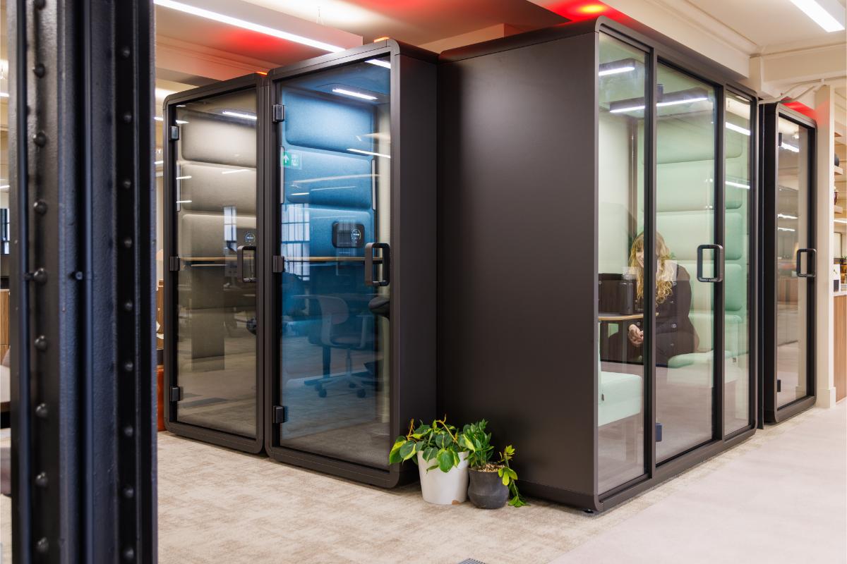 Cleo phone booths / meeting pods project in London, UK by Fluid Furniture — image 7
